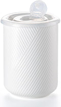 Food Storage Containers with Airtight Lids: Ceramic Canister Sets for Kitchen Countertop - Porcelain Jar for Coffee Tea Flour Sugar Rice Cookies Candy - White (42 oz)