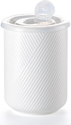 Food Storage Containers with Airtight Lids: Ceramic Canister Sets for Kitchen Countertop - Porcelain Jar for Coffee Tea Flour Sugar Rice Cookies Candy - White (42 oz)