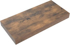 QEEIG Floating Shelves for Wall Bathroom Shelf Bedroom Kitchen Living Room Hanging Book Shelves Small Farmhouse Decor 16 inch Set of 3, Rustic Brown (015-BN3)