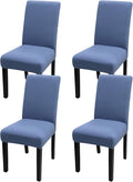 JQinHome 4 Pcs Dining Chair Slipcover, High Stretch Removable Washable Chair Seat Protector Cover for Home Party Hotel Wedding Ceremony