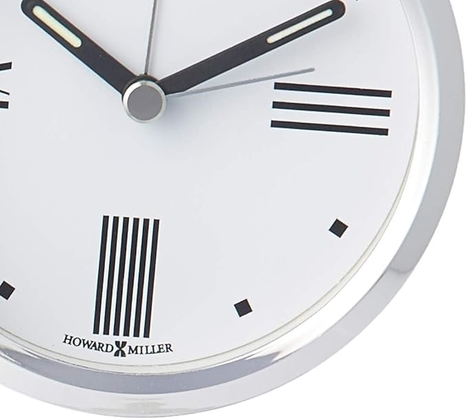 Howard Miller Tribeca Tabletop Clock – Modern Decorative Alarm Clock with Quartz Movement Brushed Aluminum Base & Beveled Glass Accents for Elegant Home & Office Decor Bold Accent Piece