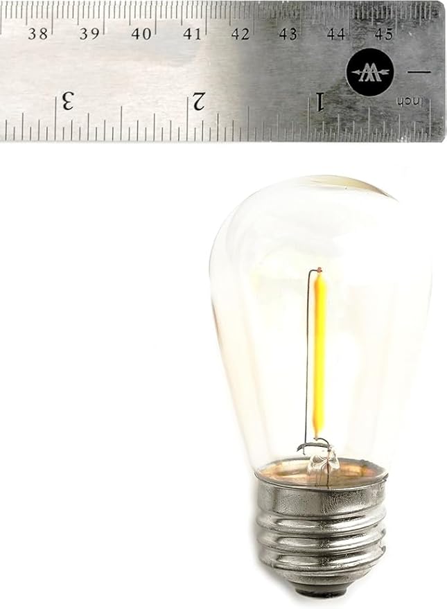 Hometown Evolution, Inc. E26 Outdoor Commercial String Lights with Suspended Socket for Weatherproof Heavy Duty Vintage Outside Lighting (S14 LED Plastic, 50 Foot 25 Socket)