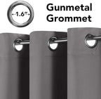 H.VERSAILTEX Solid Grey Color Thermal Insulated Blackout Curtains Metal Grommet Curtain Panels Room Darkening Window Drapes for Bedroom/Living Room 52 x 72 Inch Set of 2