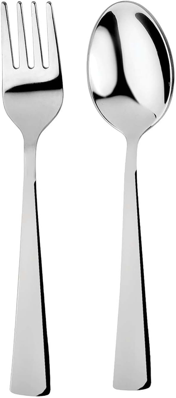 Ahimsa Stainless Steel Kids Utensils - Kids Fork and Spoon Set, Pediatrician Designed Toddler Silverware Set, 100% BPA Free & Dishwasher Safe (Classic)