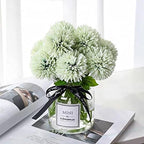 Kimura's Cabin 20Pcs Fake Chrysanthemums Artificial Silk Ball Flowers Faux mums Flower for Spring Wedding Festival Home Table Core DIY Decoration (Light Green)