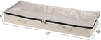 Household Essentials Cotton Canvas Under Bed Clothing and Linen Storage Bag | Natural