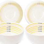 Uba Portion Control Bowl (Porcelain) for Measuring, Bariatric Diet, Diabetes (4 Pack)