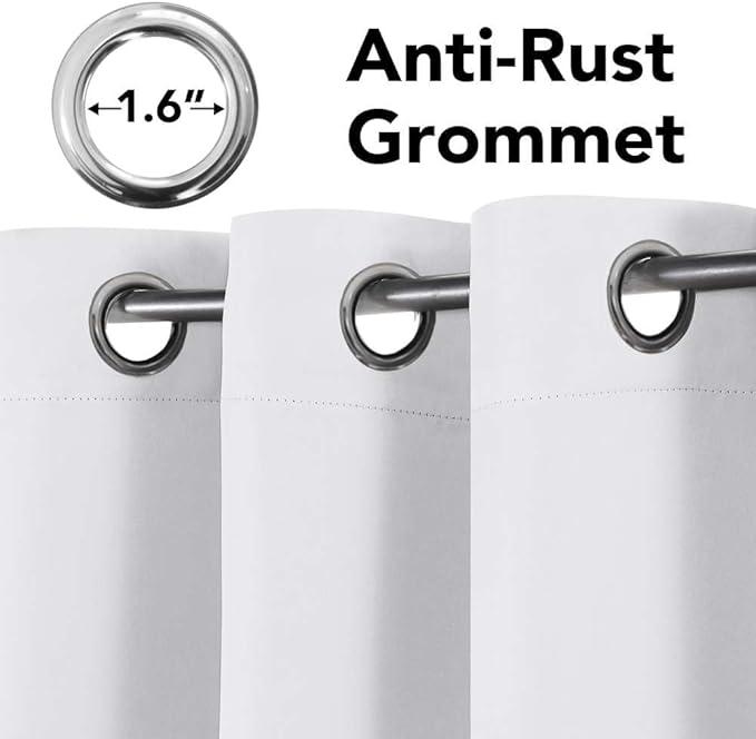 H.VERSAILTEX White Curtains for Bedroom Thermal Insulated Room Darkening Living Room Curtains Grommet Privacy Protection Window Curtain Panels/Drapes for Nursery, 2 Panels, 42x84 Inches, Pure White
