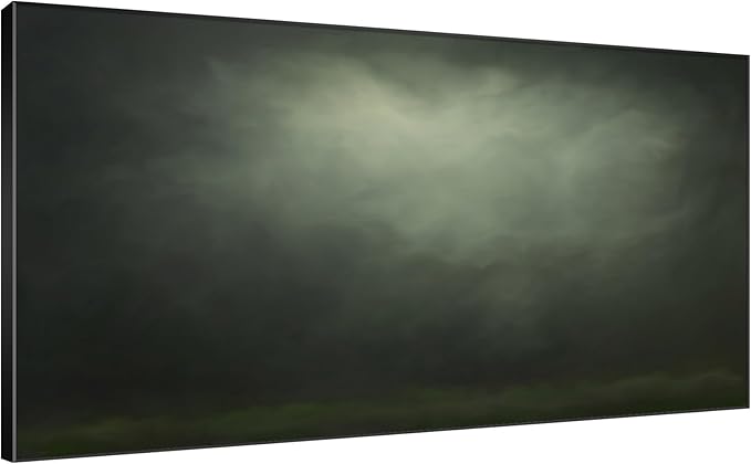 SIGNWIN 24"x46" Extra Large Framed Wall Art Moody Green Abstract Cloudscape, Minimalist Atmospheric Print for Home Living Room Bedroom Decor (Frame Assembly Required)