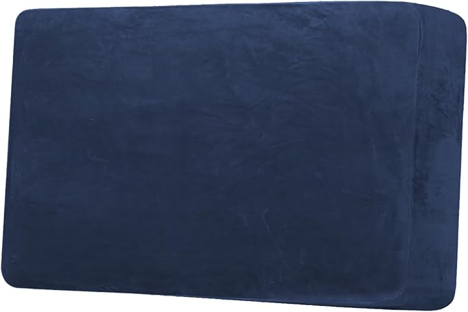 H.VERSAILTEX Velvet Stretch Individual Couch Cushion Cover Plush Slipcover for Loveseat Sofa Furniture Protector Seat Cover (1 Piece Loveseat Cushion Cover, Navy)