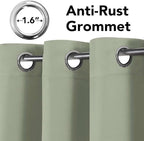 H.VERSAILTEX Blackout Curtains for Bedroom Thermal Insulated Room Darkening Living Room Curtains 84 Inch Long Grommet Privacy Protection Window Curtain Panels/Drapes for Nursery,2 Panels,Light Sage