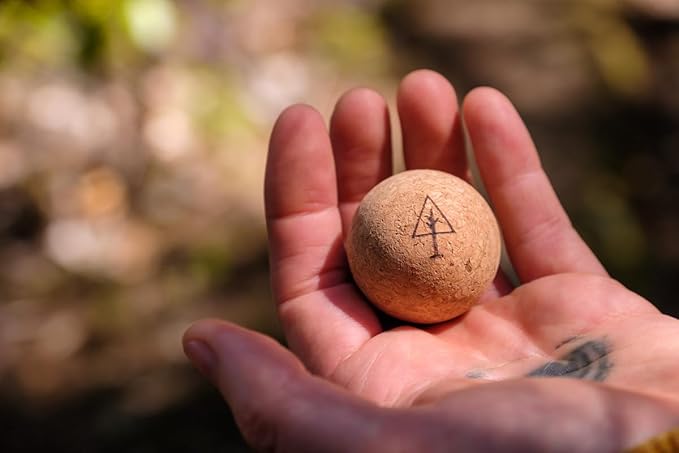 Travel Cork Massage Ball | Lightweight, Sustainable Alternative to Lacrosse Ball for Muscle Pain Relief (1.4 Inch (Pack of 2), Sanded Cork)