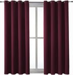 ChrisDowa Grommet Blackout Curtains for Bedroom and Living Room - 2 Panels Set Thermal Insulated Room Darkening Curtains (Burgundy Red, 52W x 54L)