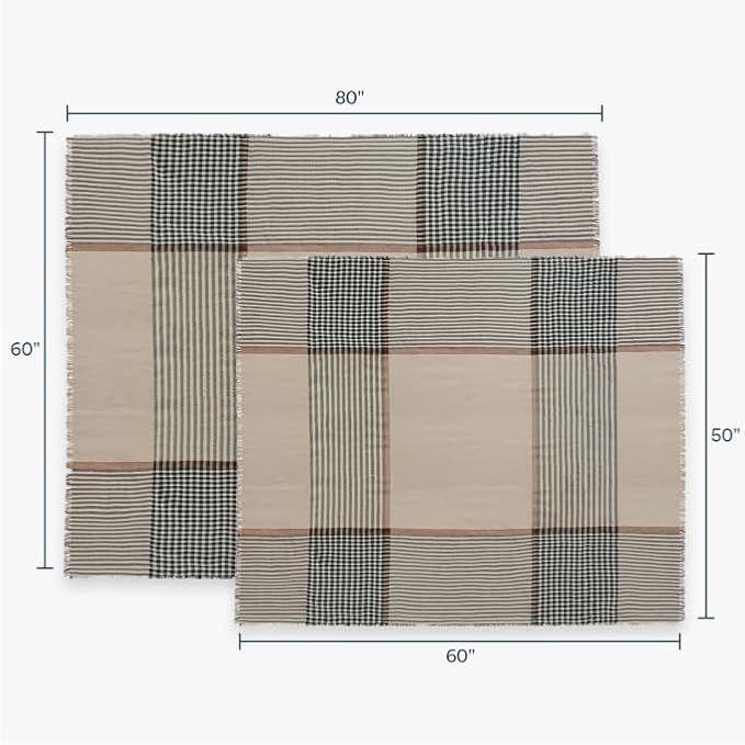 Outer Bug Shield Outdoor Throw Blanket w/Insect Shield Repellent Gear Technology- Lightweight Insect-Repellent Outdoor Blanket, Camping Picnic & Beach Blanket, Striped Plaid, 60” x 80”