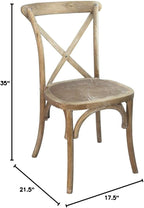 EMMA + OLIVER Natural with White Grain X-Back Chair
