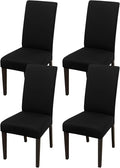 JQinHome 4 Pcs Dining Chair Slipcover, High Stretch Removable Washable Chair Seat Protector Cover for Home Party Hotel Wedding Ceremony