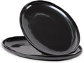 vicrays Serving Platter Ceramic Tray Plates Extra Large Oval 14.5 Inch Porcelain Dinner Plates Long Serving Dish Set Entertaining Party Restaurant Food Meat Sushi Fish Turkey Platter - Black