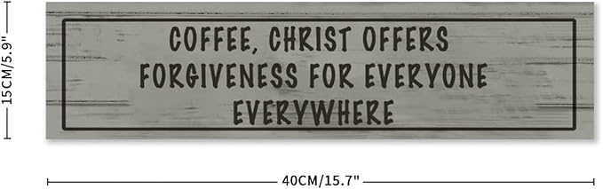 Generic Wood Sign Coffee Offers Forgiveness for Everyone Everywhere Rustic Wooden Hanging Sign Home Farmhouse Kitchen Wall Decor 16 x 6 Inch