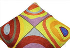 Kandinsky Modern Pillow Cover - Quadrate II | Mid Century Chair Cushions | Abstract Pillows | Contemporary Pillowcase | Modern Accent Pillows | Hand Embroidered Cushion | Wool Size 18x18