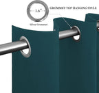 Easy-Going Blackout Curtains for Bedroom, Solid Thermal Insulated Grommet and Noise Reduction Window Drapes, Room Darkening Curtains for Living Room, 2 Panels (52x84 in,Peacock Blue)
