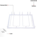 Wine Glass Rack - Under Cabinet Stemware Wine Glass Holder Glasses Storage Hanger 2 Pack Metal Organizer for Bar Kitchen White