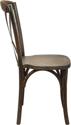 EMMA + OLIVER Gray Wash Dark Driftwood X-Back Chair
