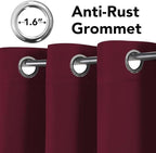 H.VERSAILTEX Christmas Curtains for Bedroom Thermal Insulated Room Darkening Living Room Curtains 63 Inch Long Grommet Privacy Protection Window Curtain Panels/Drapes for Nursery, 2 Panels, Burgundy