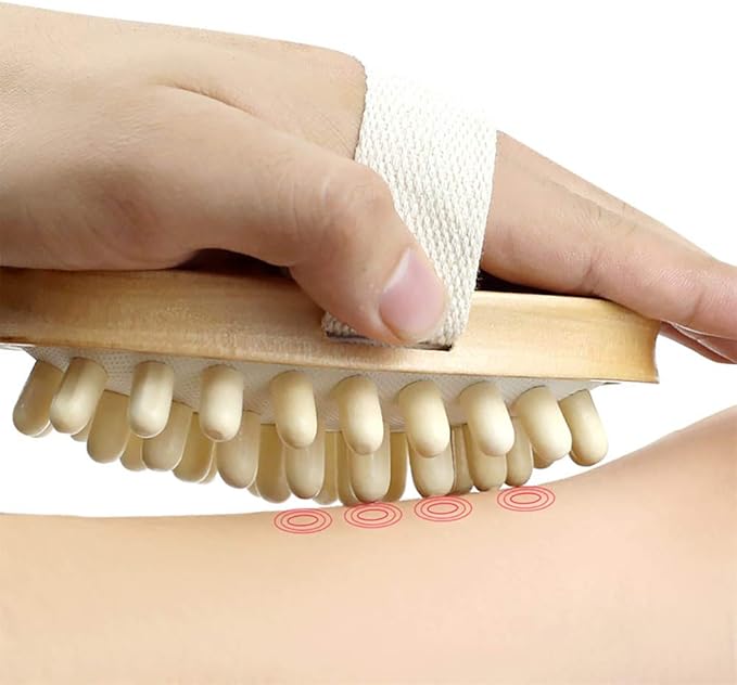 Natural Wooden Massage Body Brush for Cellulite and Improve Lymphatic Blood Circulation Dry Brush Remove Dead Skin Shower Bathe SPA Bath Brush