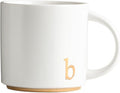 COLLECTIVE HOME - Monogram Ceramic Mugs, 15 oz Golden Initial Coffee Cups, Elegant Alphabet Tea Mugs, Elegant Personalized Mug with Gift Box, Luxurious Cups for Office and Home (b)