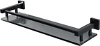 Alise Bathroom Shelves,Matte Black Glass Shelf for Bathroom, Modern Floating Shelves,20 inch