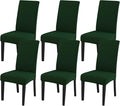 JQinHome Chair Covers for Dining Chairs, High Stretch Removable Washable Chair Protector Cover Set of 6, Chair Slipcovers for Dining Room, Kitchen,Home Party,Wedding Ceremony(Hunter Green, 6PC)