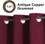 H.VERSAILTEX Christmas Blackout Curtains Thermal Insulated Blackout Curtains for Party- Antique Copper Grommet Top Window Drapes - Burgundy- 52" W x 72" L - (Set of 2 Panels)