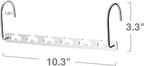 HOUSE DAY 10.5 Inch Closet Space Saving Wardrobe Clothing Magic Hangers Oragnizer Heavy Chrome Hangers, Updated Hook Design Pack of 8