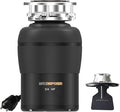 Garbage Disposal 3/4 HP for Kitchen sink Quiet with Stopper Power Cord, Easy install, Continuous Feed Food Waste Disposer Stainless Steel Grind 0.75 Horsepower AC Motor Unit (MAX-4)