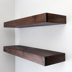 Modern Floating Shelves 3 Inches Thick for Wall, Wide Shelves for Kitchen, Living Room, Bedroom, and Bathroom, Natural Pine Wood, Rustic Wooden Shelf, (Set of 2) (Provincial, 48Lx3Hx6D)