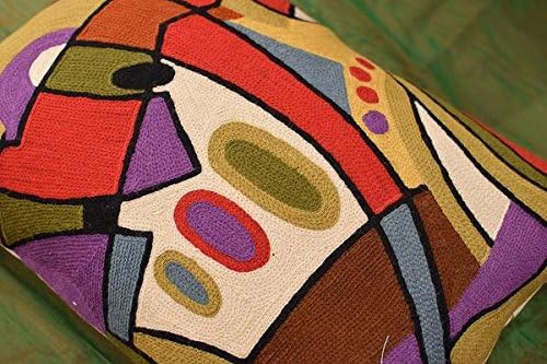 Lumbar Kandinsky Contemporary Throw Pillows - Musical | Modern Pillow Cases | Abstract Pillows | Modern Accent Pillow | Abstract Chair Cushions | Handmade Cushion | Wool Size 14x20