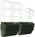 Vertical Wall Hanging Planter, 4-Tier Hanging Planter Rack, 8 Pockets Plant Vegetable Fruit Herb Hanging Pocket Holder Flowerpot or Flowers Vegetables Herb (Army Green)