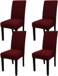 JQinHome 4 Pcs Dining Chair Slipcover, High Stretch Removable Washable Chair Seat Protector Cover for Home Party Hotel Wedding Ceremony