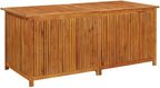 vidaXL Outdoor Storage Box, [Load Capacity Gallon] Deck Box with Gas-Lift Lid, Storage Chest with Water-Resistant Zippered Bag Inside, 68.9''x31.5''x29.5'', Solid Acacia Wood