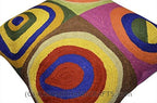 Kandinsky Abstract Pillow Cover - Quadrate | Modern Pillows | Modern Chair Cushion | Contemporary Pillow | Modern Farmhouse Pillows | Modern Couch Pillow | Handmade Wool Size 18x18