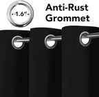 H.VERSAILTEX Blackout Curtains for Bedroom Thermal Insulated Room Darkening Living Room Curtains 63 Inch Long Grommet Privacy Protection Window Curtain Panels/Drapes for Nursery, 2 Panels,Jet Black