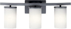 KICHLER 45497BK Crosby Vanity, 3-Light 300 Total Watts, Black