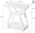 End Tables Living Room, White End Table with Charging Station,White Side Table, Nightstand for Bedroom, 3 Tier End Table with Storage Shelf for Living Room