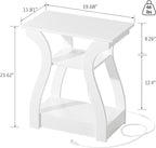 End Tables Living Room Set of 2,End White Table with Charging Station, Side Table, Nightstand for Bedroom, 3 Tier End Table with Storage Shelf for Living Room White