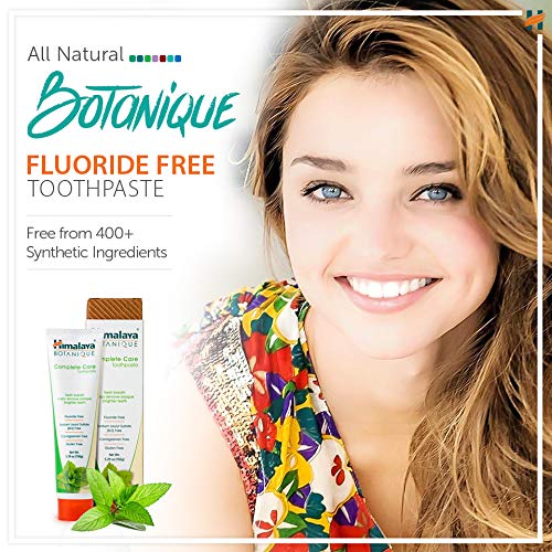 Himalaya Botanique Complete Care Toothpaste, Herbal, Peppermint Flavor, Fights Plaque, Freshens Breath, Fluoride Free, No Artificial Flavors, SLS Free, Cruelty Free, Foaming, 5.29 Oz, 1 Pack
