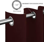 Easy-Going Blackout Curtains for Bedroom, Solid Thermal Insulated Grommet and Noise Reduction Window Drapes, Room Darkening Curtains for Living Room, 2 Panels (52x96 in,Wine)