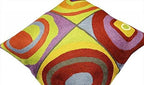 Kandinsky Modern Pillow Cover - Quadrate II | Mid Century Chair Cushions | Abstract Pillows | Contemporary Pillowcase | Modern Accent Pillows | Hand Embroidered Cushion | Wool Size 18x18