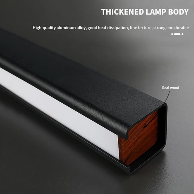 JAYMP Minimalist Linear Pendant Light Dimmable LED Modern Chandelier Dining Room Island Light Restaurant Cafe Bar Office Hanging Lamp Black 45"