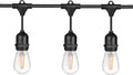 Sunlite 80571 24ft Outdoor String Lights, 1.5W Commercial Grade, Waterproof, Linkable Strands, UL Listed, 7 Hanging Sockets, Shatterproof LED Edison Bulbs Included, 2700K Warm White