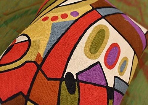 Lumbar Kandinsky Contemporary Throw Pillows - Musical | Modern Pillow Cases | Abstract Pillows | Modern Accent Pillow | Abstract Chair Cushions | Handmade Cushion | Wool Size 14x20